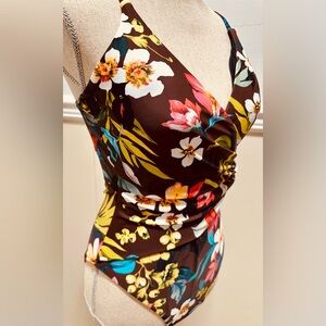 Robert Graham NWT One Piece Bathing Suit Women’s Paradise Brown Floral 10 $178